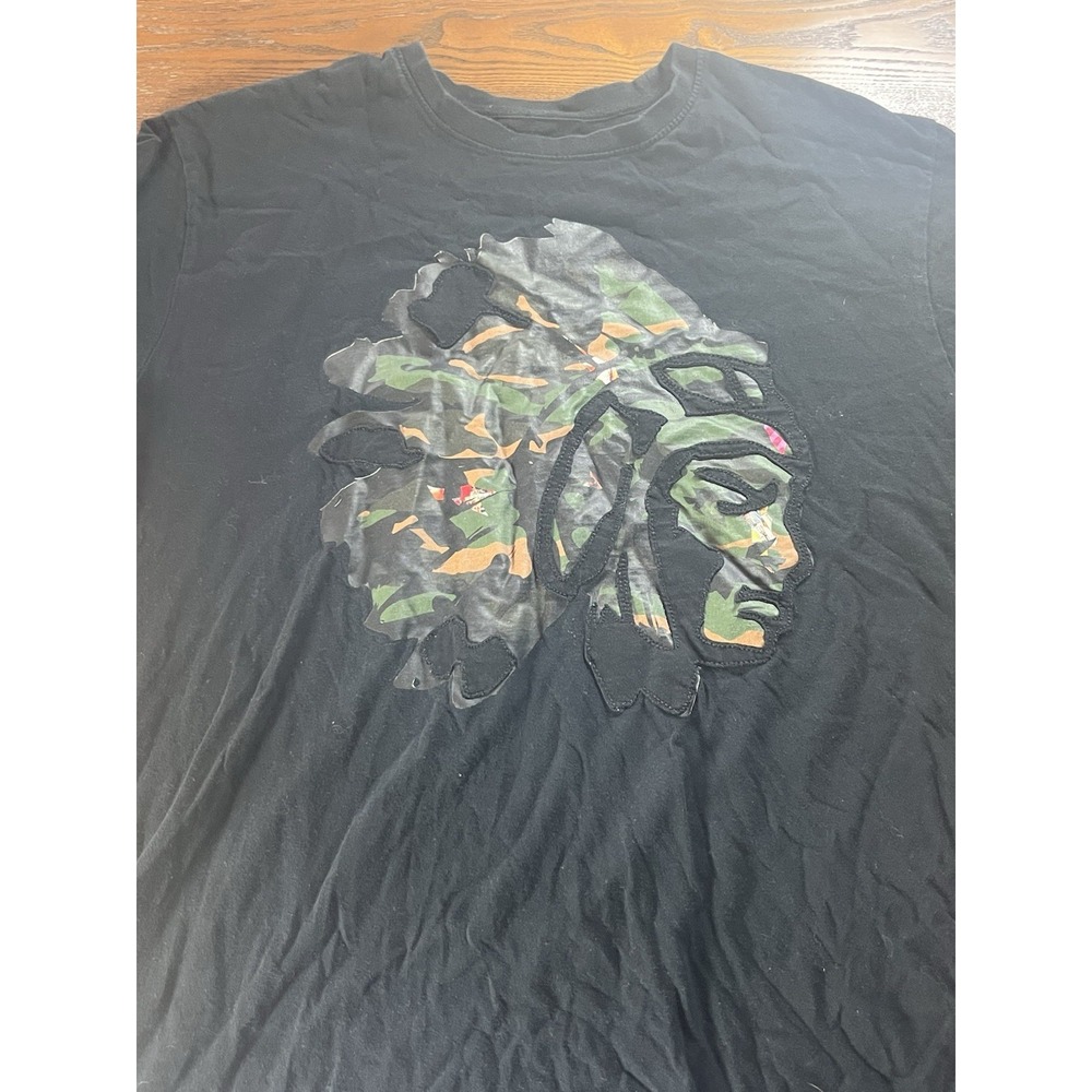 Hustle Gang Camo Chief Black T-Shirt Stiched Size XL